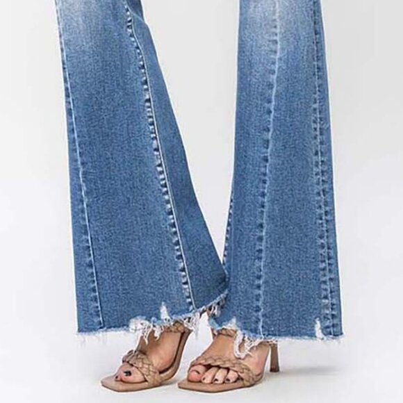 NWT Flying Monkey High Rise Panel Flare Jeans - Picture 2 of 16